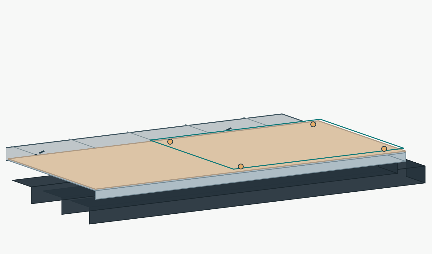 Assembly step 3: bedroom footprint set out