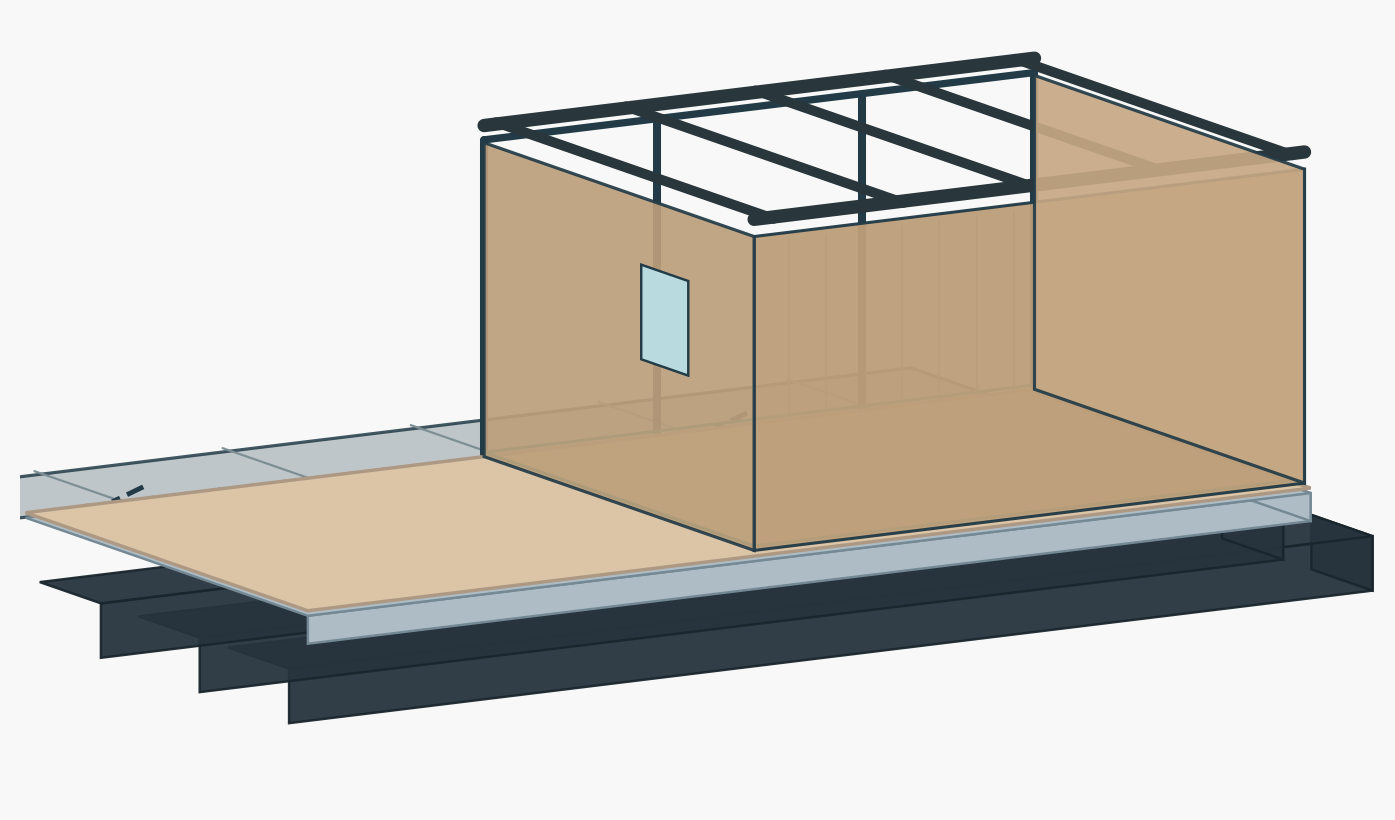 Assembly step 7: roof frame
